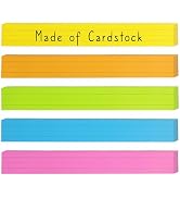 Chell Colored Sentence Strips Cardstock, Pack of 100, 3” x 24” Rainbow Color Word Learning Strips...