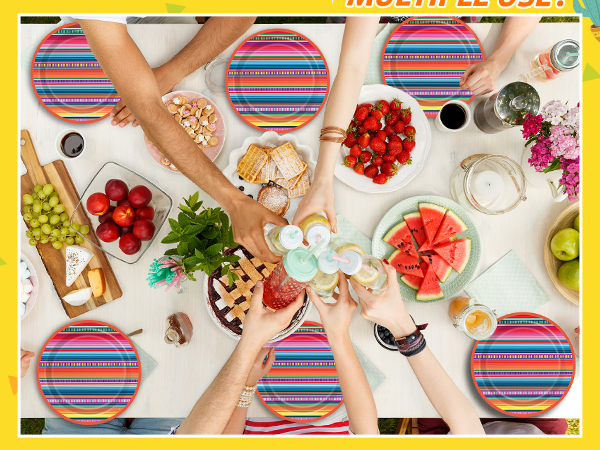 Mexican Serape Fiesta Paper Plates