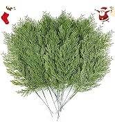 Hananona 40 Pcs Artificial Pine Sprigs Faux Greenery Stems Pine Picks Plastic Christmas Decor - D...