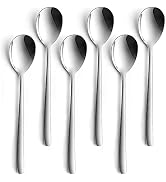 AYFDISHS Korean Spoon, 6 Pieces Soup Spoons Stainless Steel, Korean Spoons with Long Handles, 8 I...