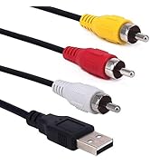 Haokiang 5 Feet/1.5m USB to 3 RCA Audio Video AV Composite Adapter Cable (USB Male/3 RCA Male)