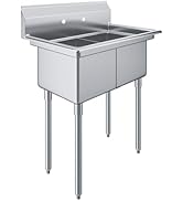 AmGood 22 in. x 34 in. Stainless Steel Two Compartment Sink with 14 in. x 16 in. x 11 in. Bowls
