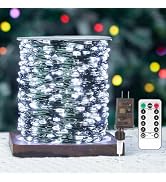 ZELUXDOT Fairy Lights Plug in,400FT 1200LEDs Waterproof Led String Lights,8 Modes Remote Twinkle ...