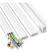 Delamu Cord Covers for Wires on Wall, 62.8in Cord Hider Cable Hider, Paintable Wire Covers for Co...