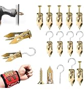 221Pcs Self Drilling Drywall Anchors Kit with Screws, Ceiling Hooks & Magnetic Wristband -No Dril...