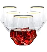 Goodluck 40 PCS Diamond Stemless Plastic Wine Whiskey Glasses, 12 Oz Disposable Cocktail Glasses,...