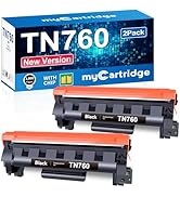 myCartridge TN760 Toner Cartridges Compatible Replacement for Brother TN760 (Black, 2 Pack)