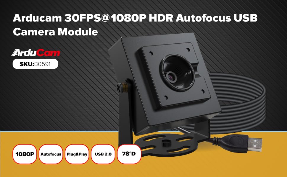 Arducam 1080P HDR Autofocus USB Camera Module