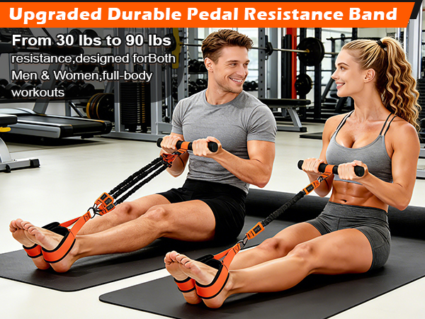 pedal resistance band with handle