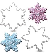 LILIAO Christmas Winter Snowflake Cookie Cutter Set - 2 Piece - 4 and 3.7 inches - Stainless Steel