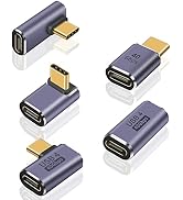 Poyiccot 5Pack USB C Adapter 40Gbps, USB C 90 Degree Adapter PD, Right Angle USB C Adapter 100W, ...
