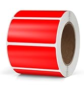 Meitaat Red Rectangle Stickers 2 x 1 Inch Color Coding Labels Vinyl Roll Self-Adhesive Waterproof...