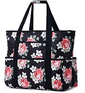 Beach Bags for Women, Large Beach Tote Bag with Zipper Tons of Pockets Beach Bag Waterproof Sandp...