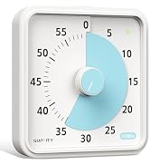 Supfity 8 Inch Visual Timer 60 Minute Countdown Timer with Pause Function Large No Ticking Time M...