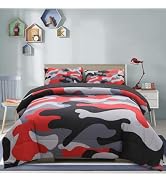 Holawakaka Full Size Camo Bedding Comforter Set with Sheets,Boys Girls Men Camouflage Bed in A Ba...