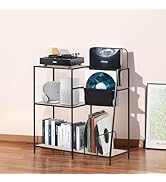 fusehome Record Player Stand, Turntable Stand Holds Up to 200 Albums with 3 Storage Shelves, Viny...