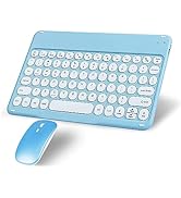 Wireless Bluetooth Keyboard and Mouse Combo Portable Mini Small Slim Compact Typewriter Ergonomic...