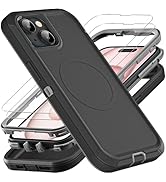 YKHJKLEC for iPhone 15 Case, Compatible with Magsafe, Military Grade 3 in 1 Heavy Duty Shockproof...