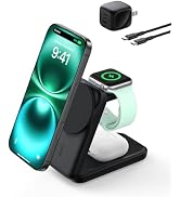 Belkin MagSafe Charger Compatible, 3-in-1 Charging Station, Qi2.2 25W Magnetic Wireless Charger D...