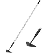 YEELOR Triangle Garden Hoe, Carbon Steel Weed Remover Edger Lawn Tool with 57.5 Inches Stainless ...