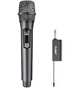 Aveek Wireless Microphones for Karaoke, Dual Karaoke Microphone System with Rechargeable Receiver...