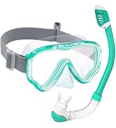 VVINCA Kids Snorkel Set for Age 4-14 - Dry Top Snorkeling Gear for Kids Junior & Youth - Childs D...