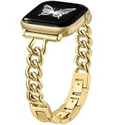 Witzon Slim Gold Watch Bands for Women Compatible with Apple Watch Band 41mm 40mm 38mm 42mm 44mm ...
