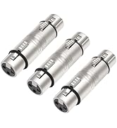 Lrbners XLR Female to Female Audio Adapter, Secure Locking Coupling Connector, 3-Pin Lossless Sig...