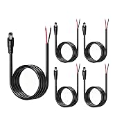 GGIPOWY DC Barrel Connector 5.5mmx2.1mm Male to Bare Wire, 5-Pack, 3.3ft | 18AWG DC Power Pigtail...