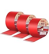 E-SDS Construction Seaming Tape Red 3 Pack, 3" x 55 Yards Sheathing House Wrap Tape for Foam Boar...