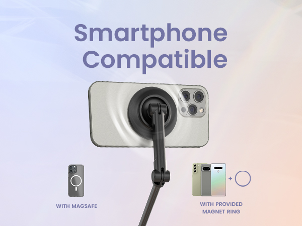 Selfie stick phone stand for vlogging and photos