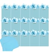 qiqee 24pcs Lake Blue Gift Bags with Tissue Paper for Wedding, Birthday, Party Supplies-4.7"x6.3"...