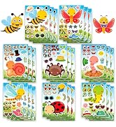 24 Pieces Make Your Own Stickers Mix and Match Make A Face Animal Stickers for Kids Toddlers (Spr...