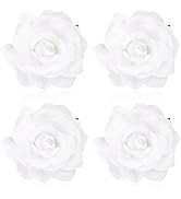 Atoden White Rose Hair Clip, Flower Rose Clips for Hair, Floral Hair Pins Rose Flower Brooch Mexi...