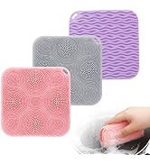 Silicone Sponges for Dishes Fruit Vegetable, Vynusio Silicon Dish Sponge 3 Pack Food-Grade Reusab...