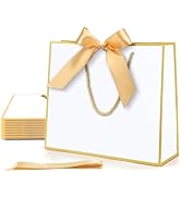 MOXARYSU Gift Bags With Handles: 11.8x4x10 Inch 12pcs Medium Large With Bow Ribbon For Wedding Th...