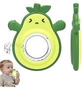 MISSLILI Teething Toy for Babies, Silicone Avocado Shape with Rattle Teether for Infants 0-3-6-12...