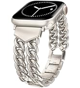 TOYOUTHS Metal Watch Bands for Women Compatible with Apple Watch Bands 42/41/40/38/44/45/46/49mm,...