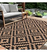 Outdoor Patio Plastic Straw Rug - 5'x8' Outdoor Camping Rug Waterproof Reversible, Area Carpet Pa...