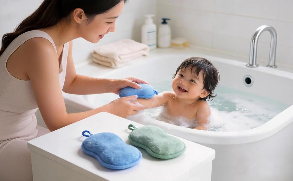 Our bath sponge is excellent for baby skin.