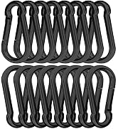 EPHECH 30PCS 3" Black Heavy Duty Spring Snap Hook, M8 5/16" Galvanized Steel Snap Hook Carabiner ...