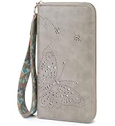 KITEVIUN RFID Wallet Women, Large Capacity Clutch Purses Wristlet Wallets for Women, Ladies Butte...