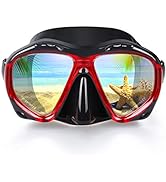 Snorkel Diving Mask Panoramic HD Swim Mask, Anti-Fog Scuba Diving Goggles,Tempered Glass Dive Mas...
