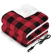 SEALY 12-Volt Heated Car Blanket, Portable Heated Blanket with 3 Heating Levels & 4 Hours Auto Of...