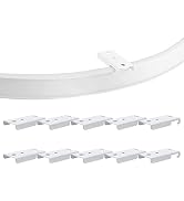 TOKPLNU Ceiling Mount Bracket for Flexible Bendable Curtain Track, White Curved Curtain Rail Ceil...
