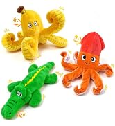 WOWBALA No Stuffing Squeaky Dog Toys, 3 Pack Plush Chew Toys | Puppy Teething Toys for Puppies to...