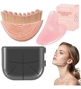 Lymphatic Contour Face Brush and Gua Sha Set, 2-in-1 Manual Facial Brushes for Lymphatic Drainage...