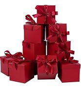 Elephant-package 12Pack Red 6Inch Gift Boxes with Lids, Squared Boxes with Lids Perfect for Chris...