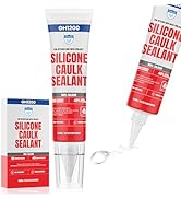 GH1200 150 ML/5 FL Oz Silicone Caulk Clear Silicone Sealant Waterproof, Kitchen & Bathroom Caulk ...