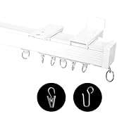 RoomDarkning Ceiling Curtain Track, Ceiling Wall Mount Room Divider Curtain Track Rods Heavy Duty...